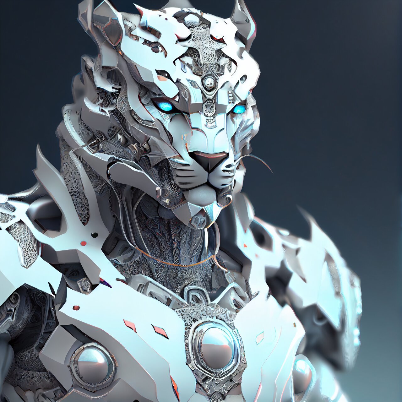 重金属十二生肖·机甲白虎丨ai插画