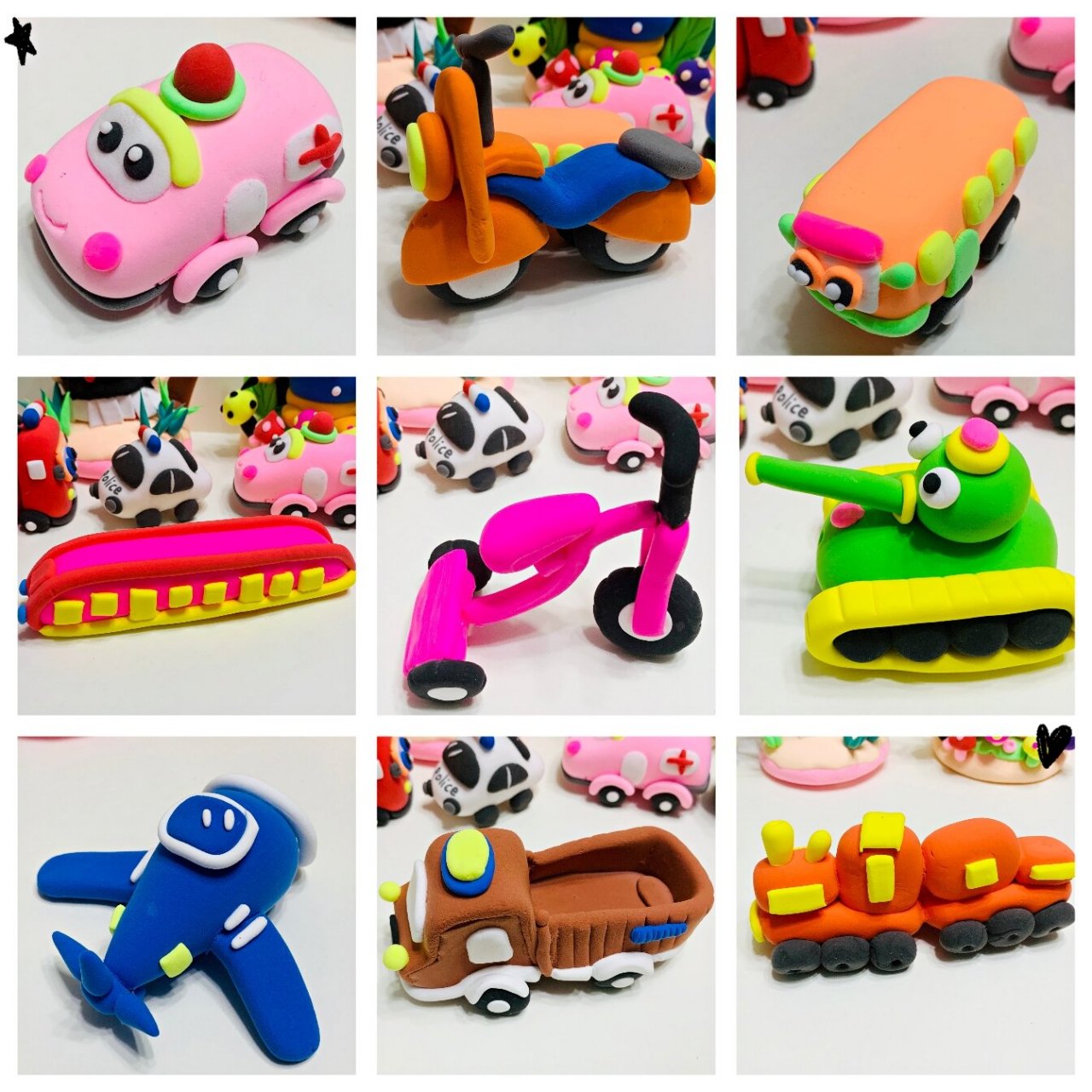 粘土手工交通工具1|幼儿创意粘土亲子手工