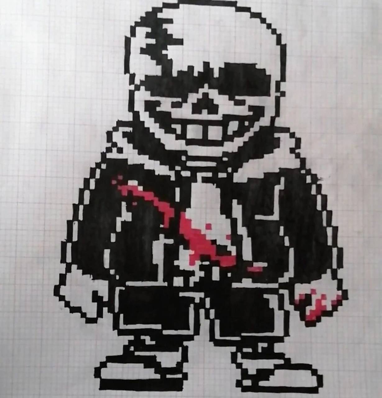 传说之下 像素画  最后的呼吸 ,最后的色彩,horror sans has come