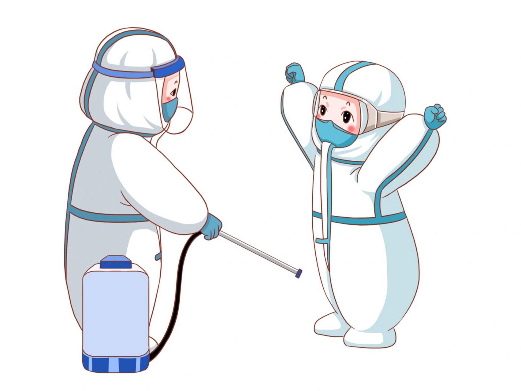 抗疫插画|周末了一起来画大白吧 929292新鲜出炉的防疫大白插画