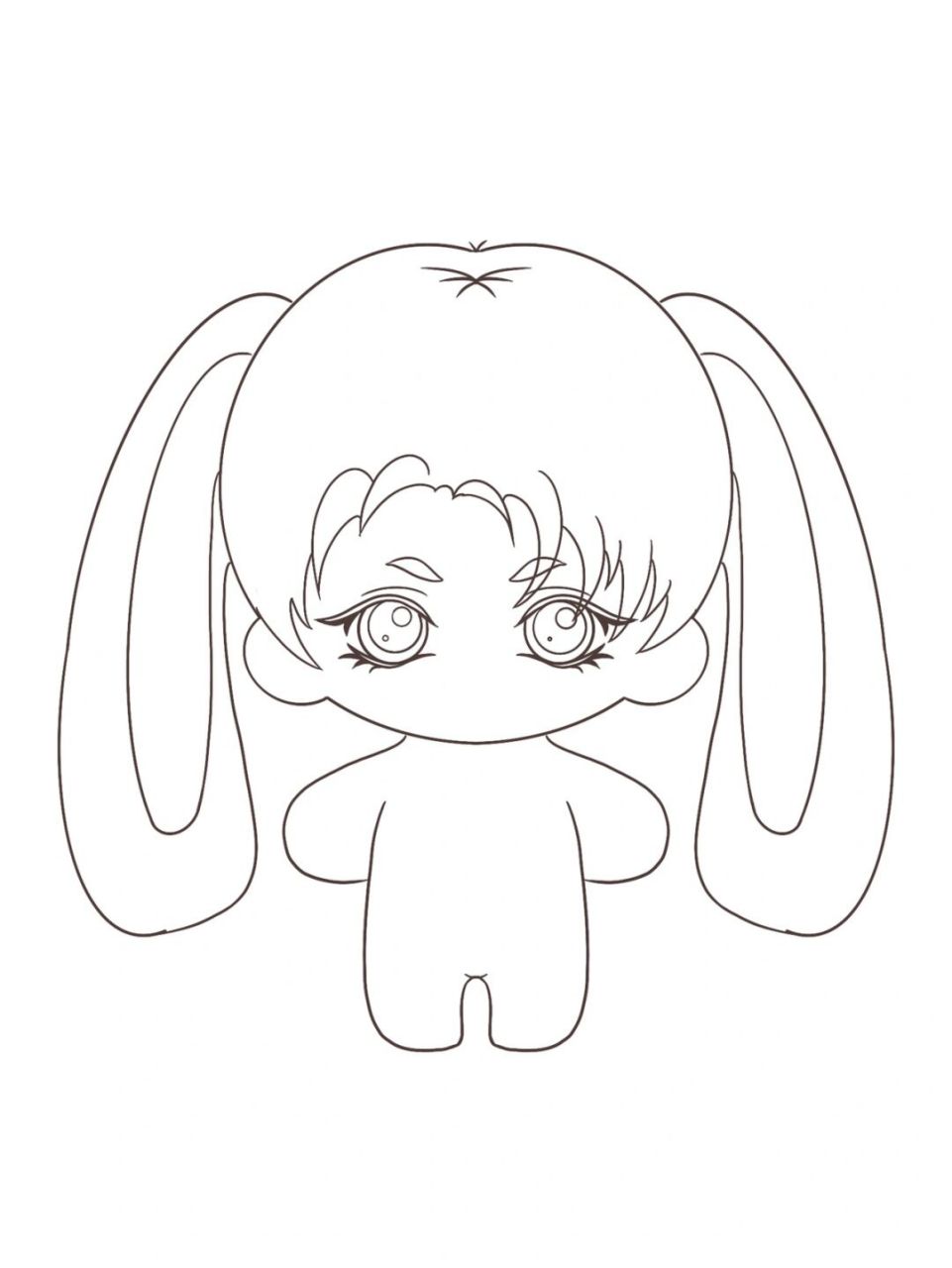 娃稿练习|一只可爱的小兔纸 临摹一个兔子娃稿,9215商用#简笔画