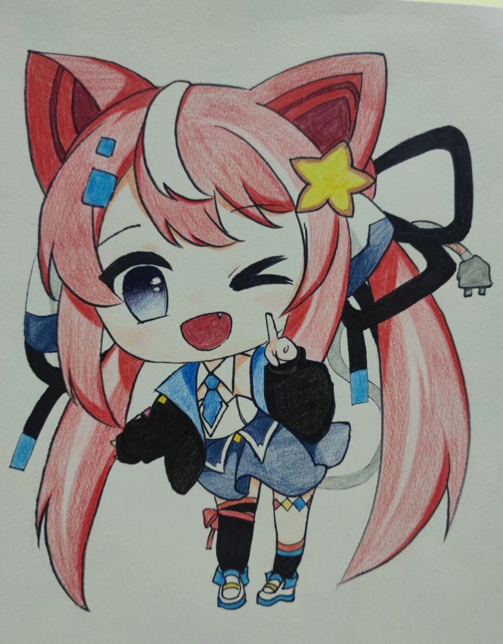 一些q版人物漫画 主要材料:素描纸,彩铅,勾线笔,橡皮