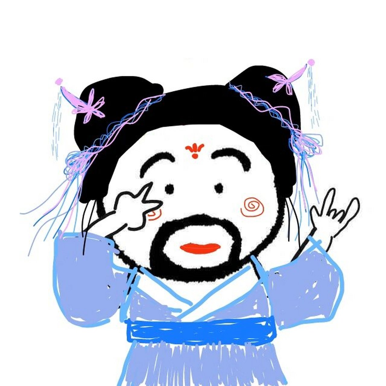 自画沙雕搞笑古风头像