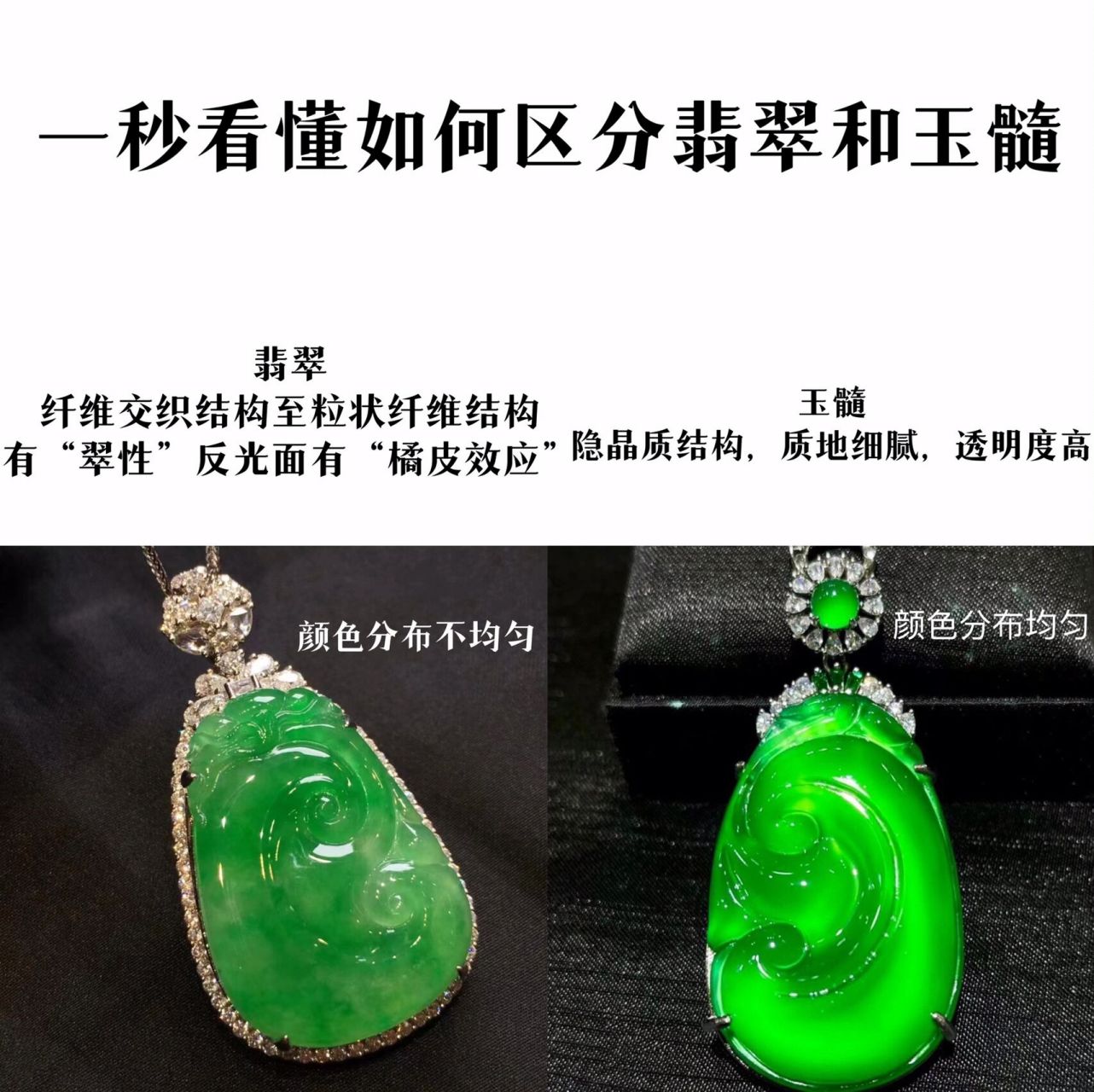翡翠鉴定小知识|快速区分翡翠和玉髓 一秒看懂如何区分翡翠市场上常见