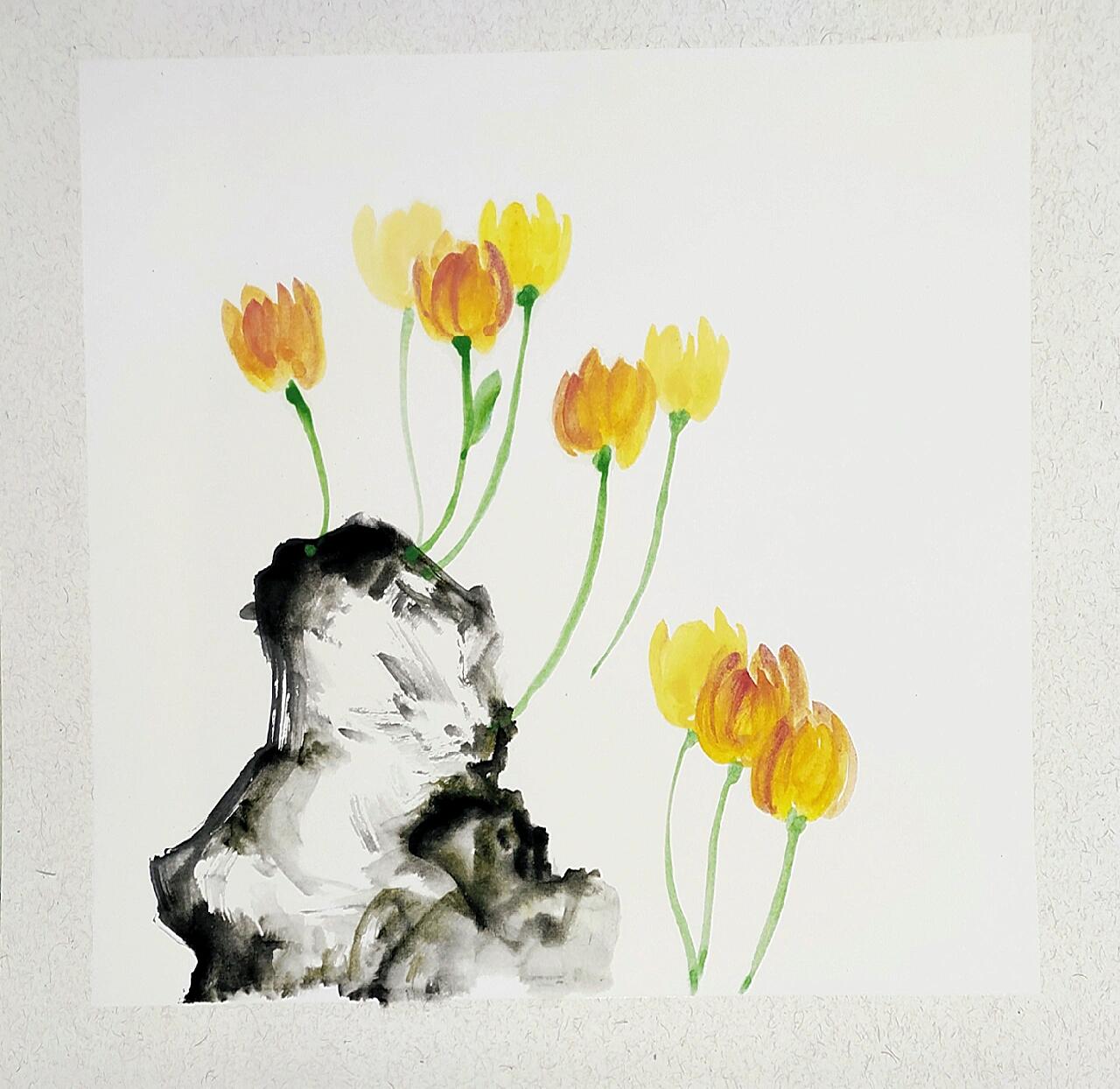 【挑战100篇国画打卡 】-69写意郁金香