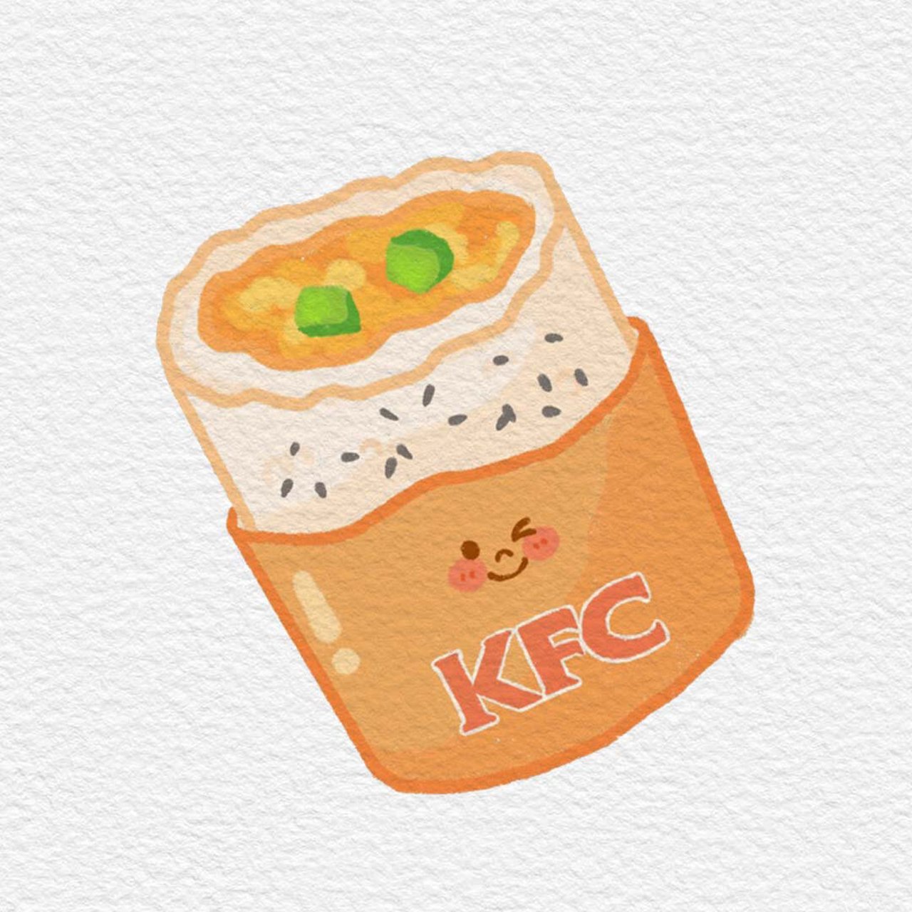 原创简笔画打卡day15|kfc疯狂星期四系列7515 肯德基疯狂星期四