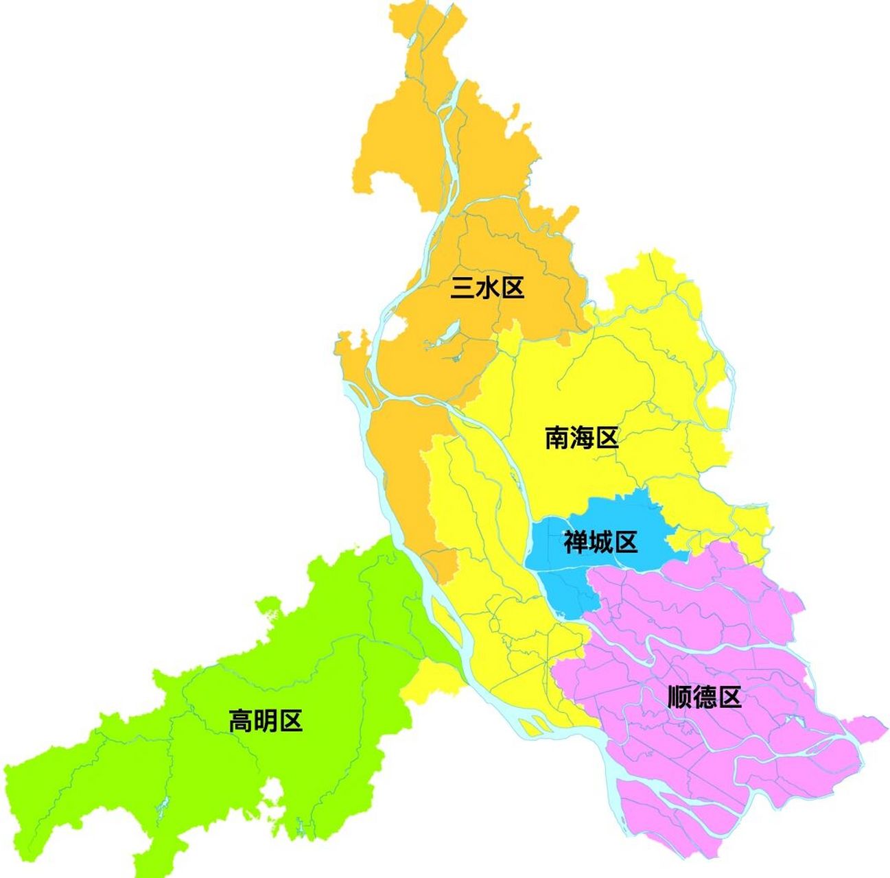 佛山行政区划 佛山市,广东省辖地级市,总面积为3797.