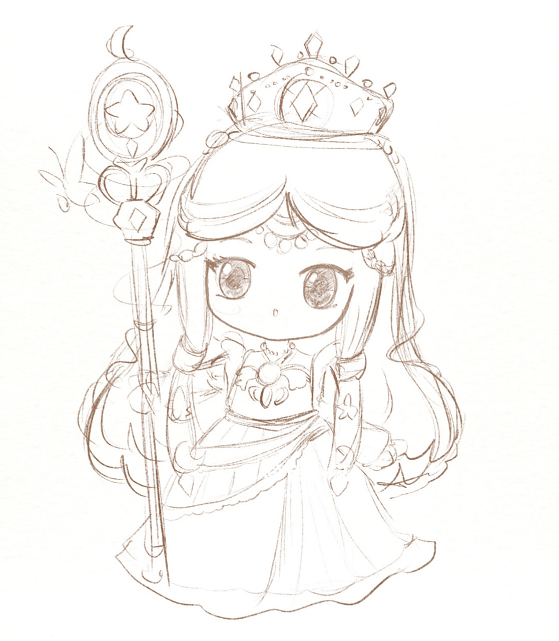 迷你世界 时希公主 叶罗丽公主 画画线稿 迷你世界新皮肤 叶罗丽联动