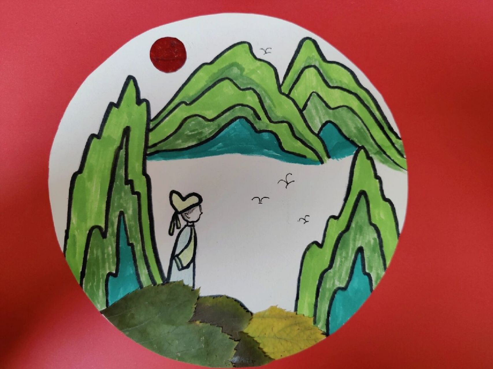 古诗配画《题西林壁》 在观察事物时,需要在不同的角度看待问题.