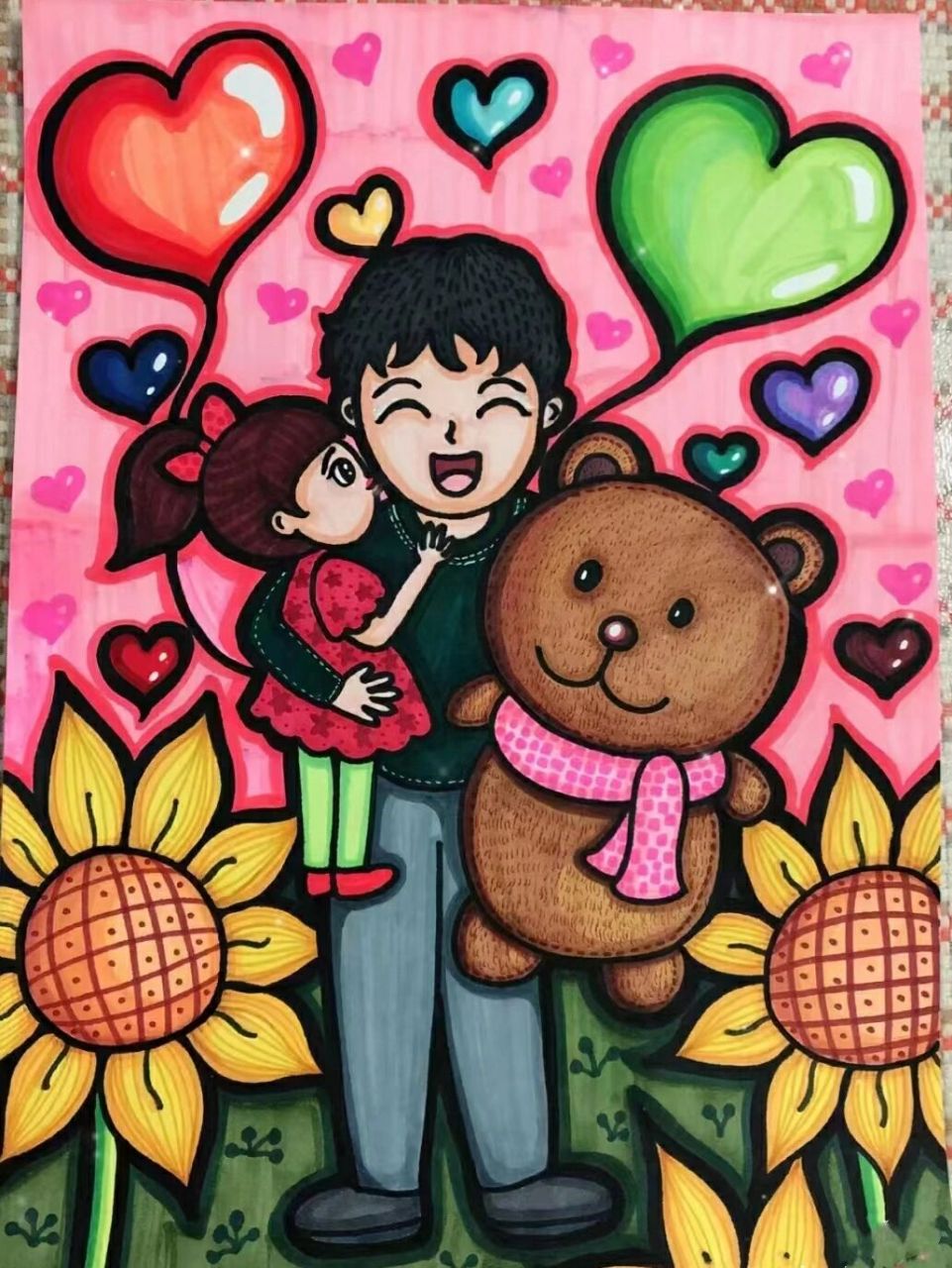 父亲节主题绘画一等奖奖作品代画科幻画版画 父亲节主题绘画一等奖奖