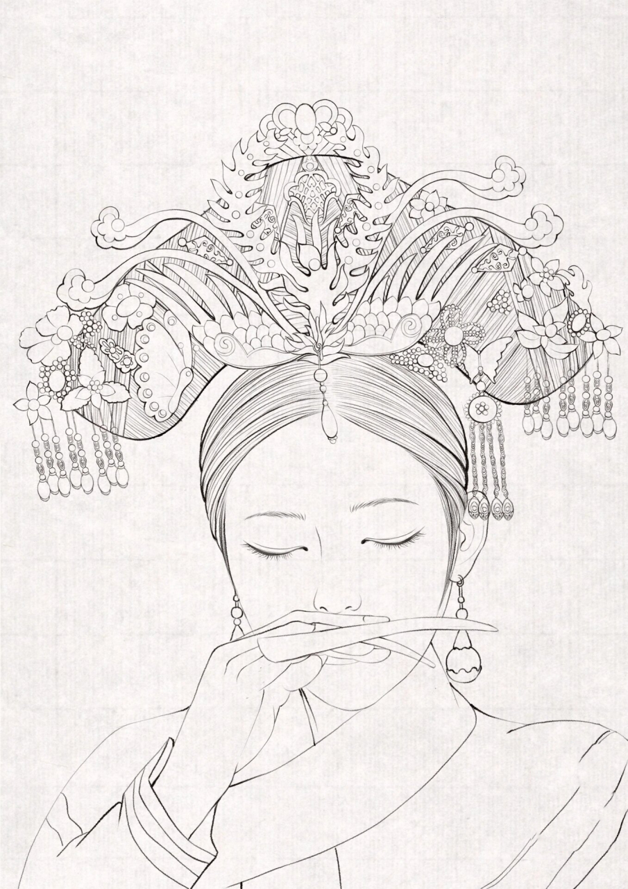工笔古风之 甑嬛传 华妃娘娘 想画一幅清宫图 想了许久,吃吃不敢动笔