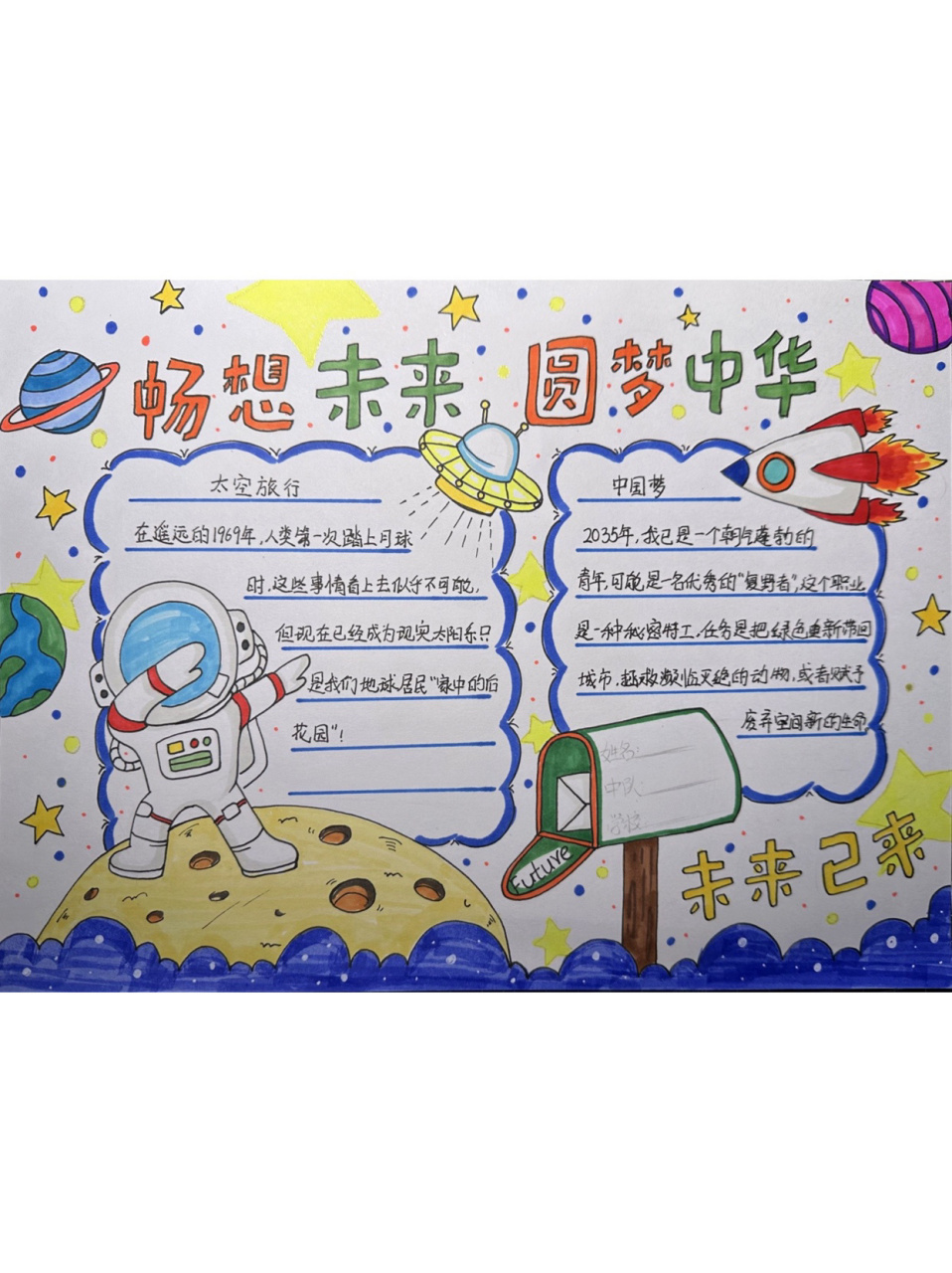 "畅想未来61圆梦中华"手抄报 招几位小朋友来家里画画,一对一服务哦