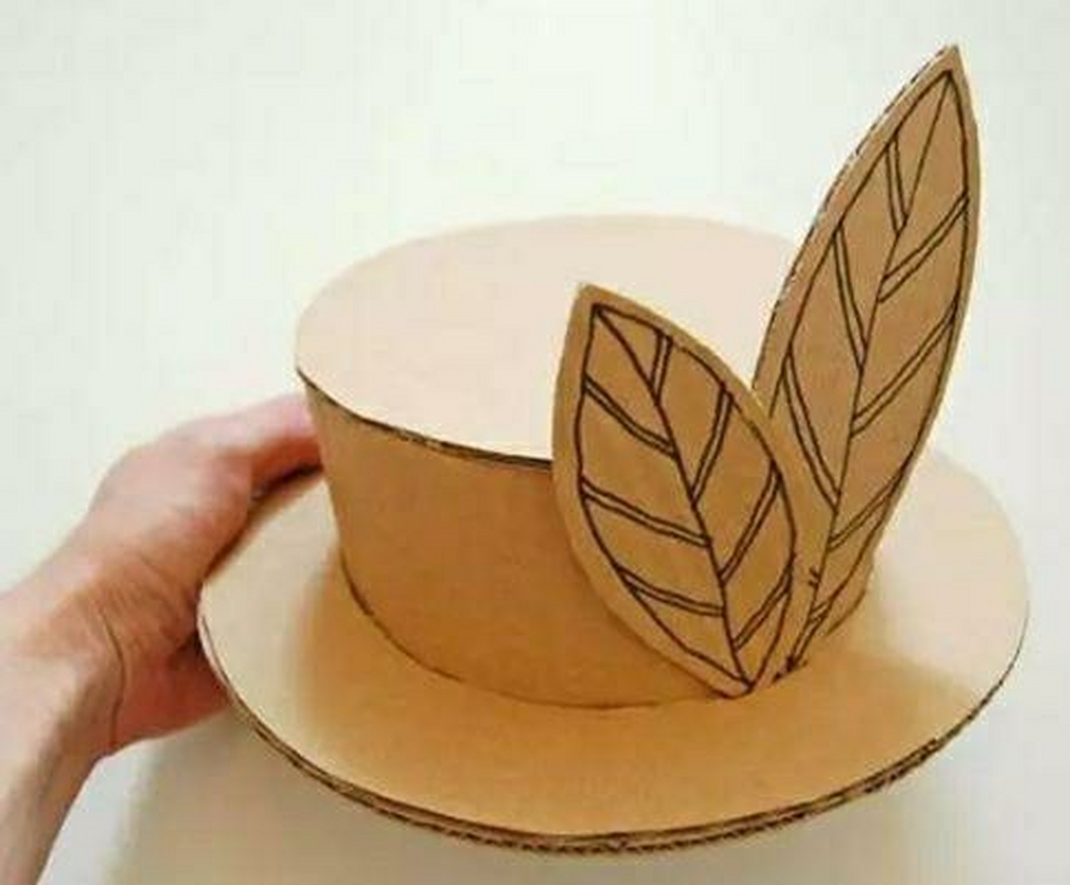 废物利用:用纸皮《手工制作帽子》 废物利用,儿童创意纸皮手工制作,一