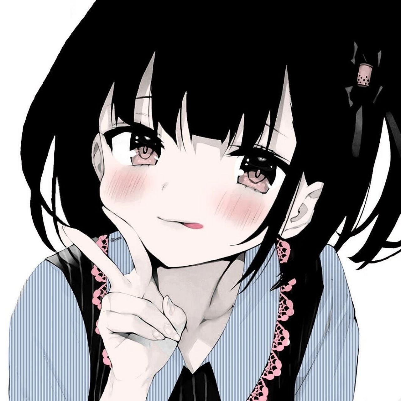 头像]动漫女头 黑色头发         @"pastry-芸桉0493 @"柚茶お_ty