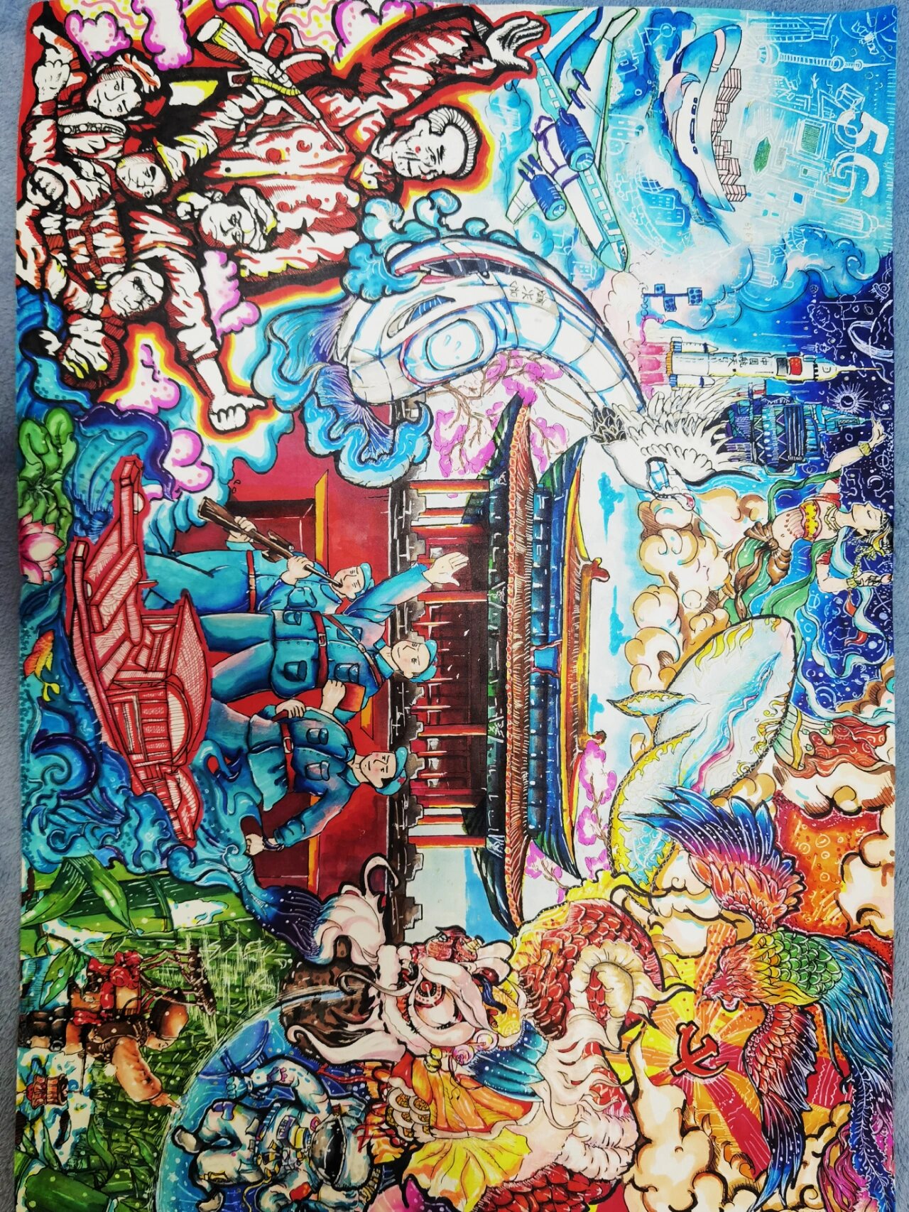 建党百年绘画