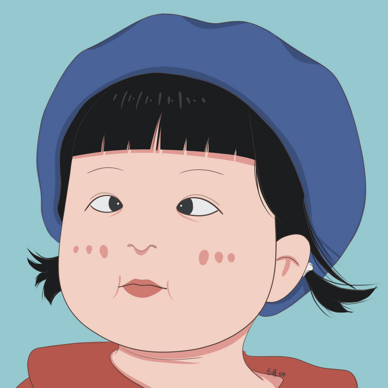 插画 | 头像 | 斗鸡眼小女孩 图片92二改92商用92去签名 搬运