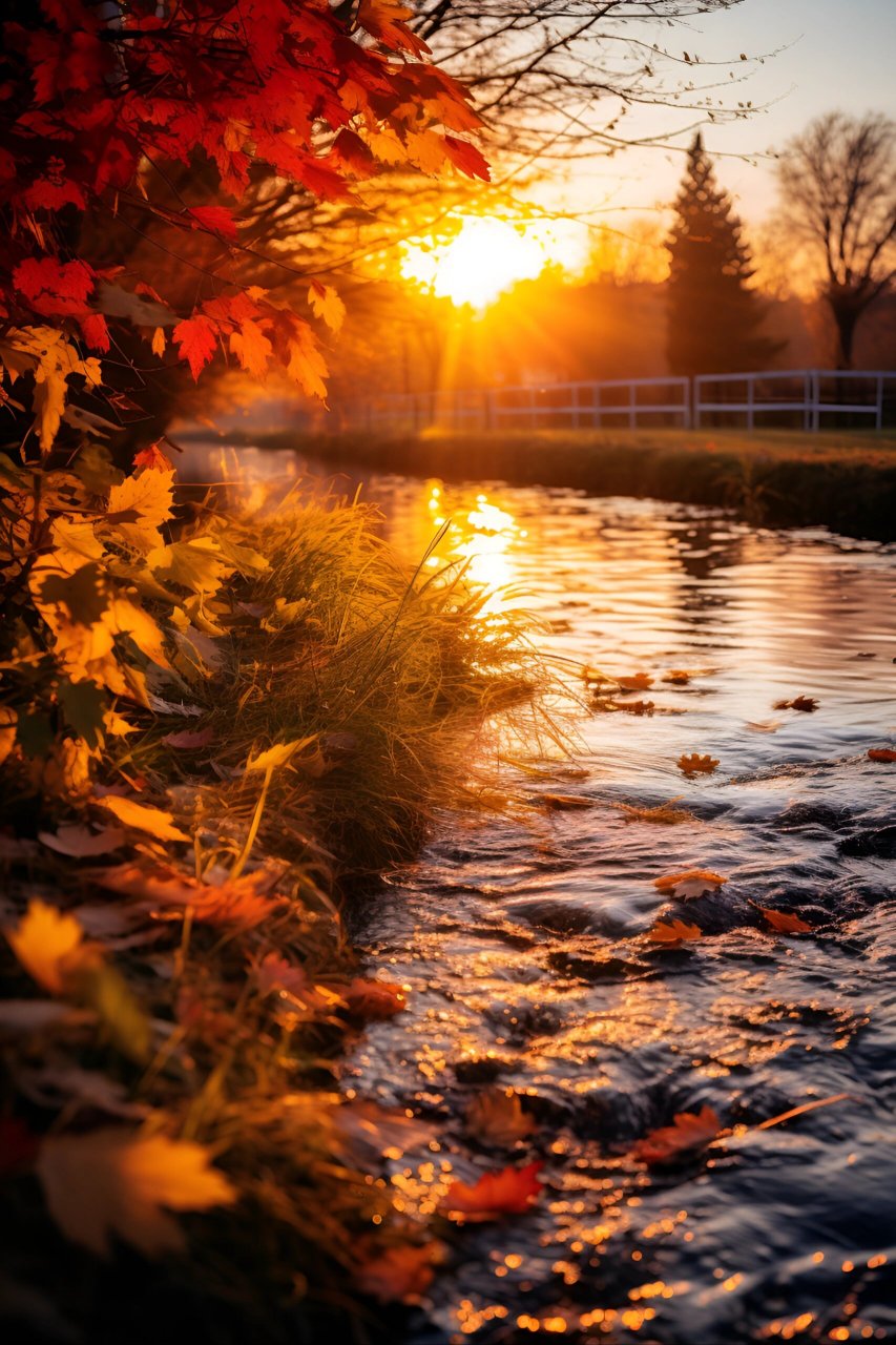 秋天落日图片素材分享
