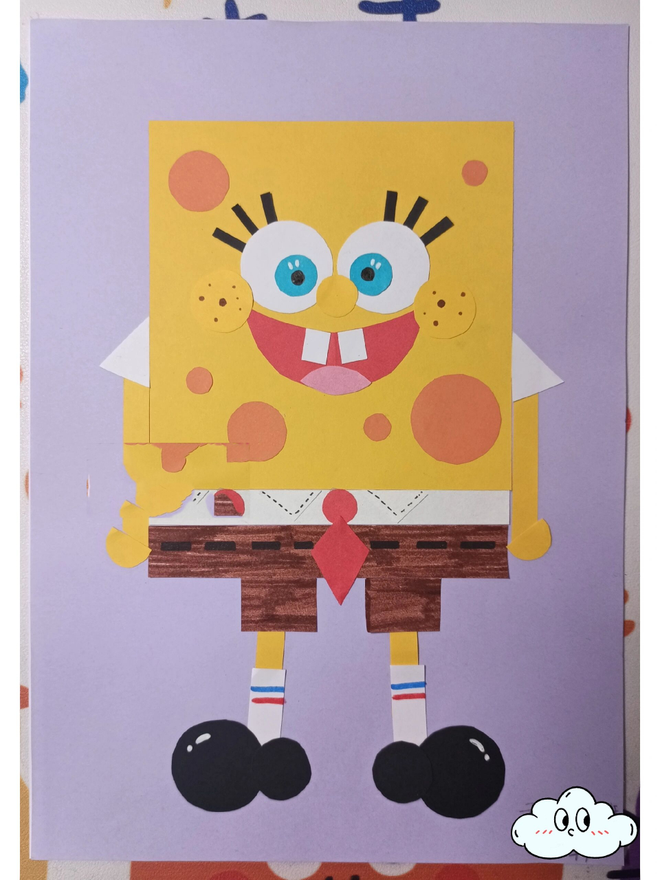 数学二年级几何图形拼贴画 上周的数学作业, 是有趣的几何图形拼贴画