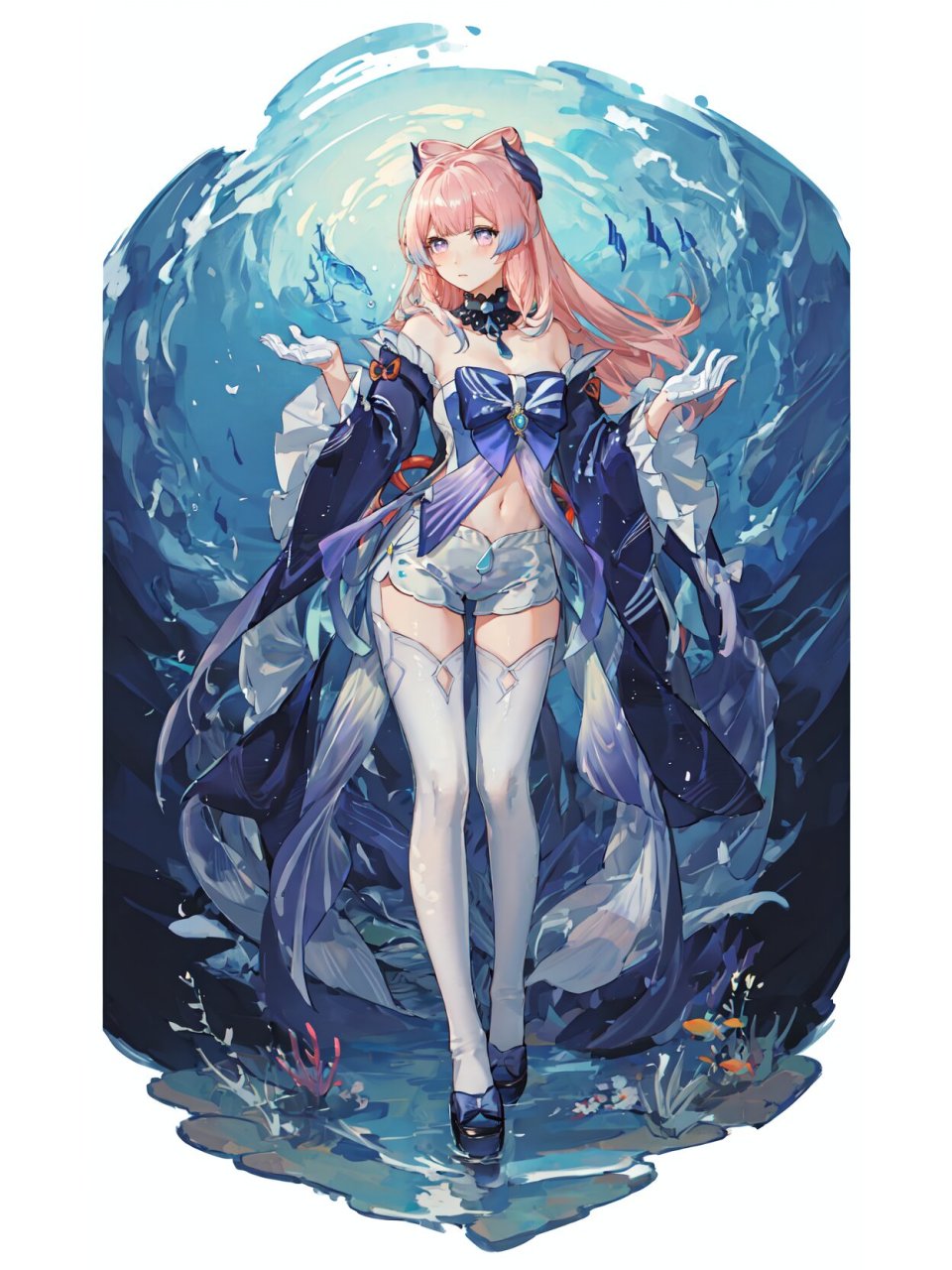 原神-珊瑚宫心海丨人物立绘分享 ai画的,原图之后今天之内会发在b站