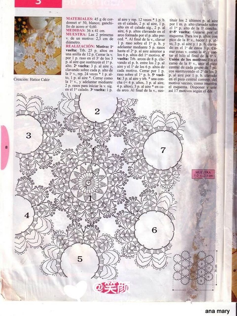 这个钩针花片极致柔美 图解也比较清楚.果断分享[赞同]#钩针图解