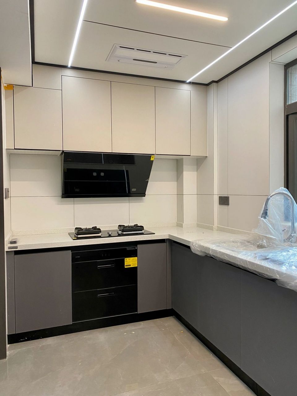 钢化玻璃橱柜门第二弹之灰色系 【完工分享:熙泰四期5栋02户型橱柜】