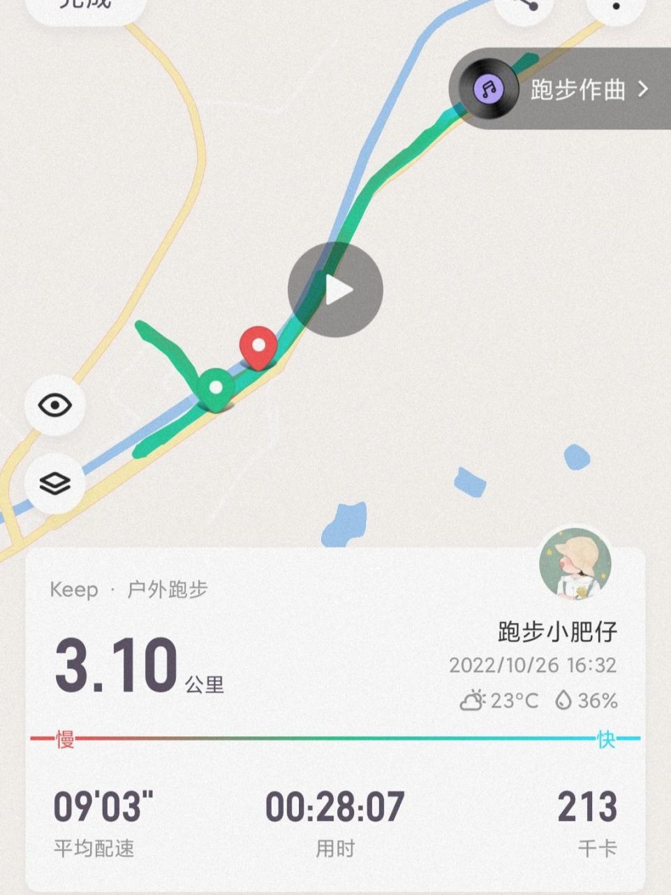 快来取你们的3公里跑步截图6015 时间:2022年10月27号16:04～16