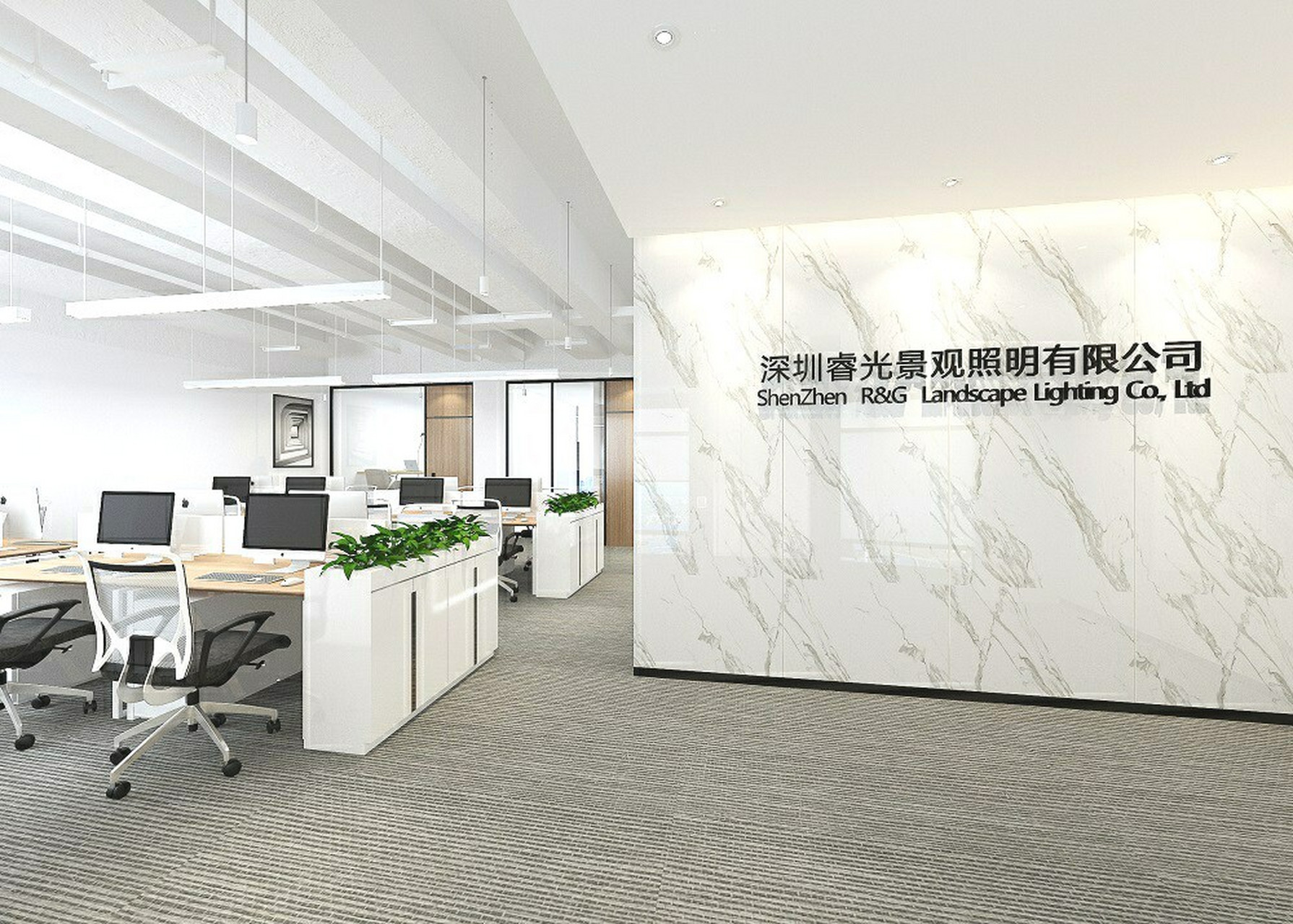 200平米办公室这样设计,干净省90又养眼 92本案为景观照明公司