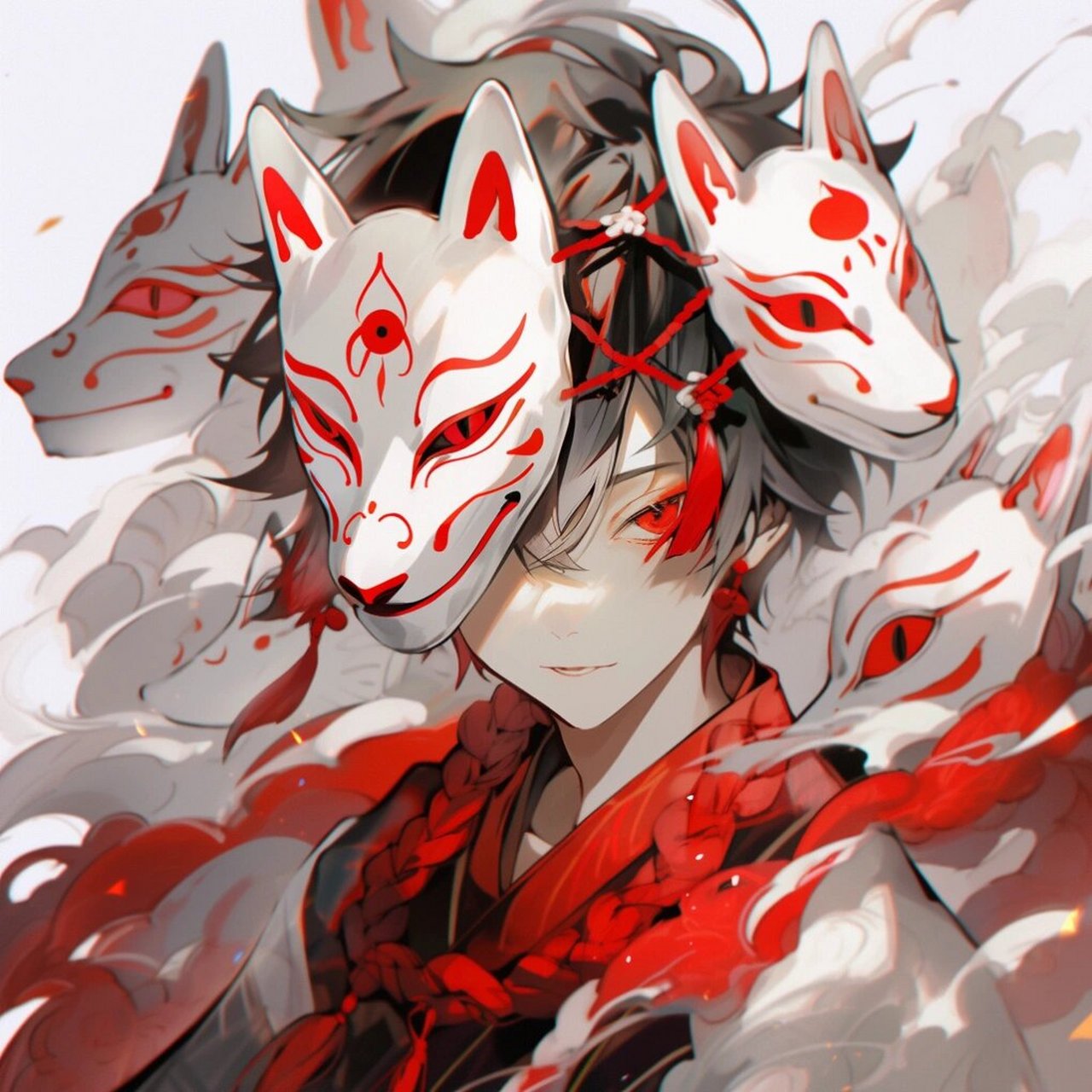 嘘——是魔法还是诅咒~狐狸面具男生头像第二弹登场!