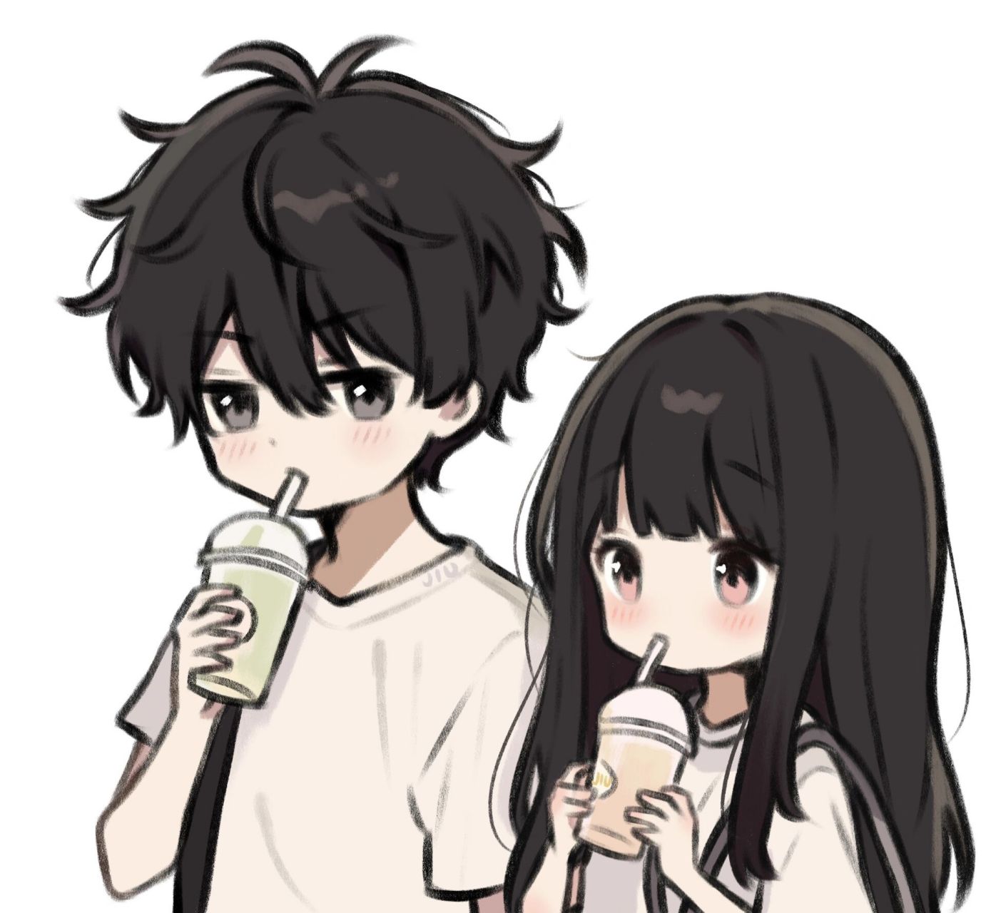 情头 |一起喝奶茶04 女生单人的在上一篇 	 临摹