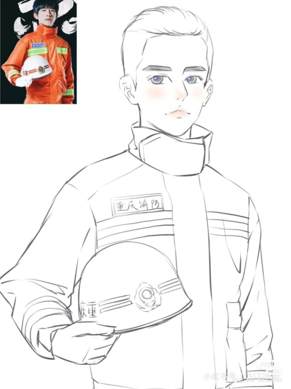 消防员 手绘消防员简笔画