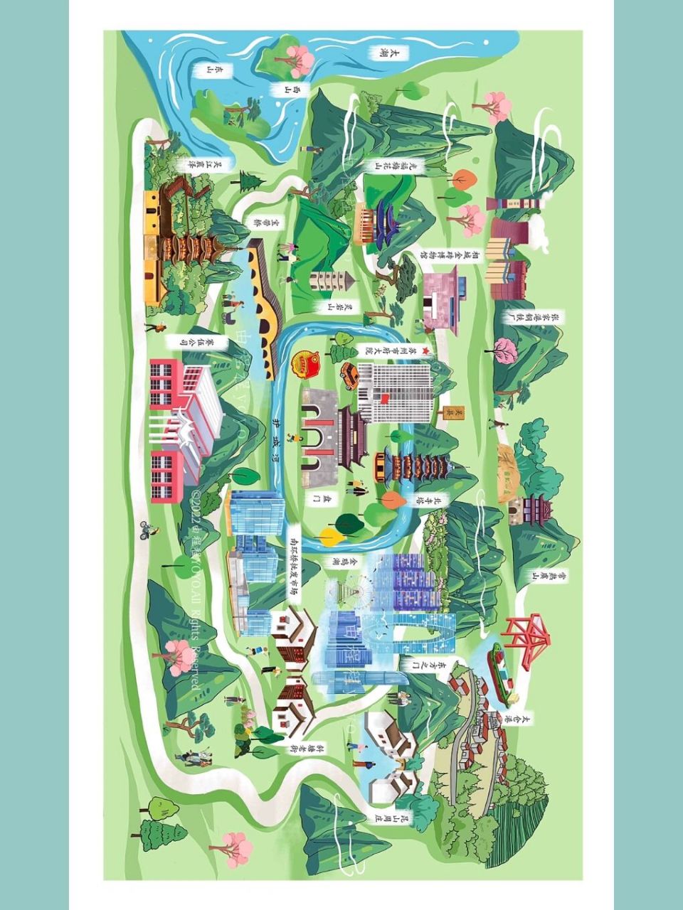 商业插画|苏州手绘地图