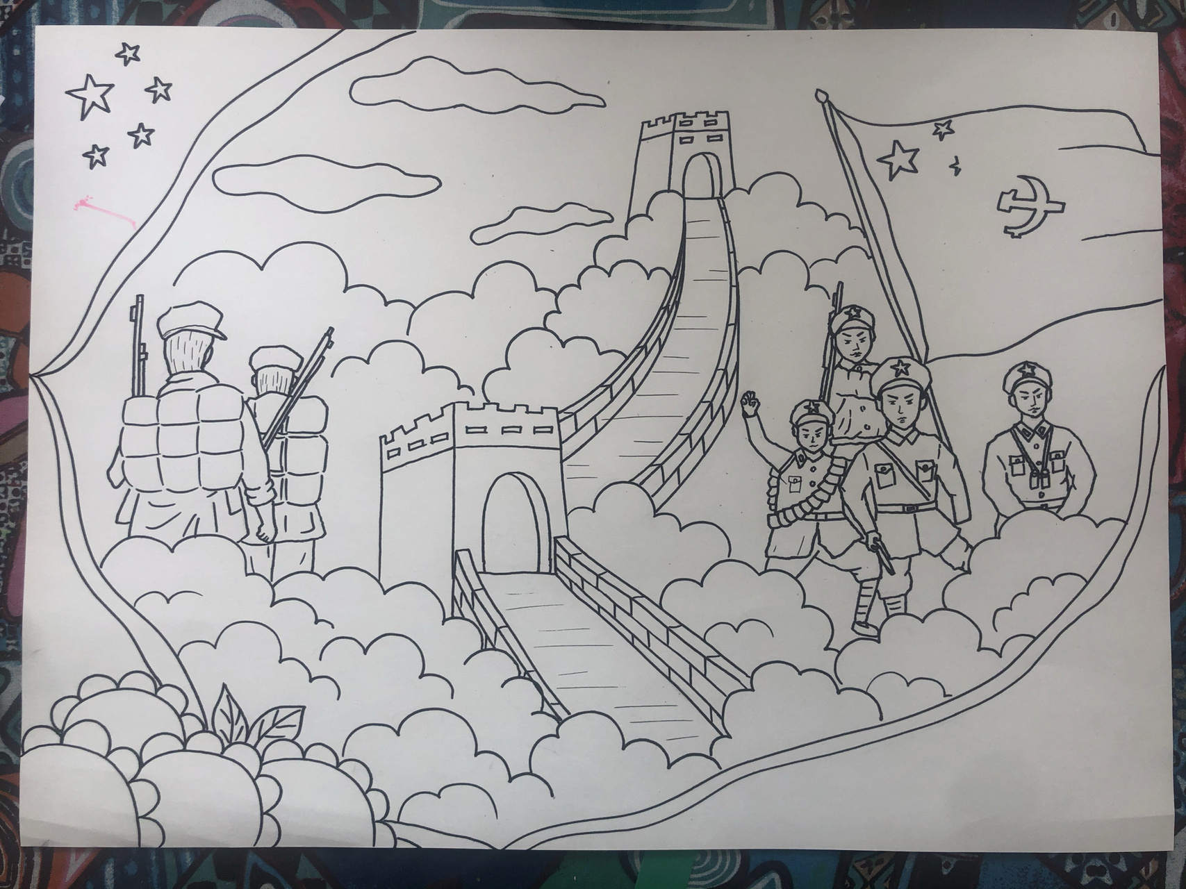 《红色经典故事》手抄报绘画