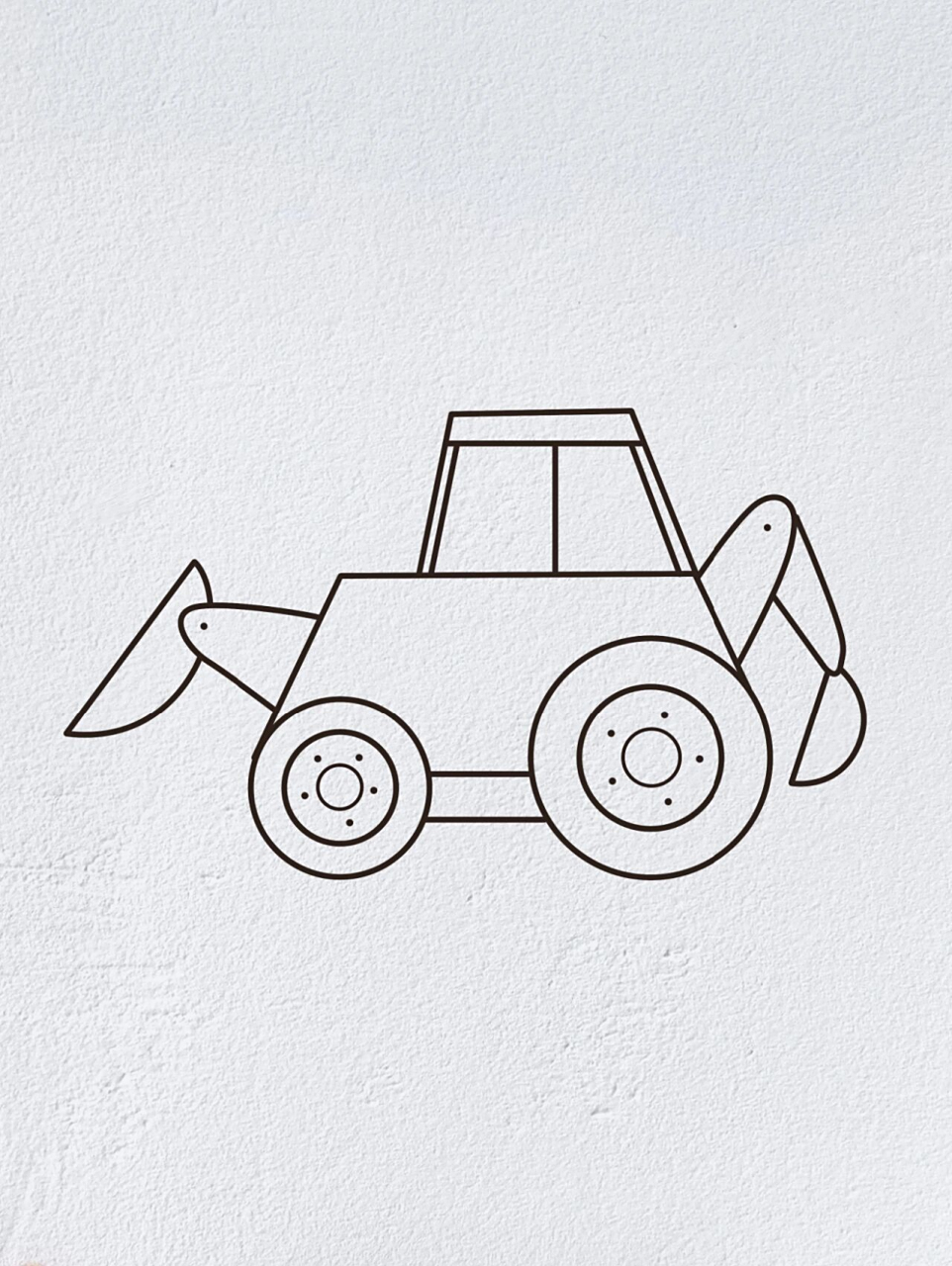 挖掘机简笔画(内附过程图)