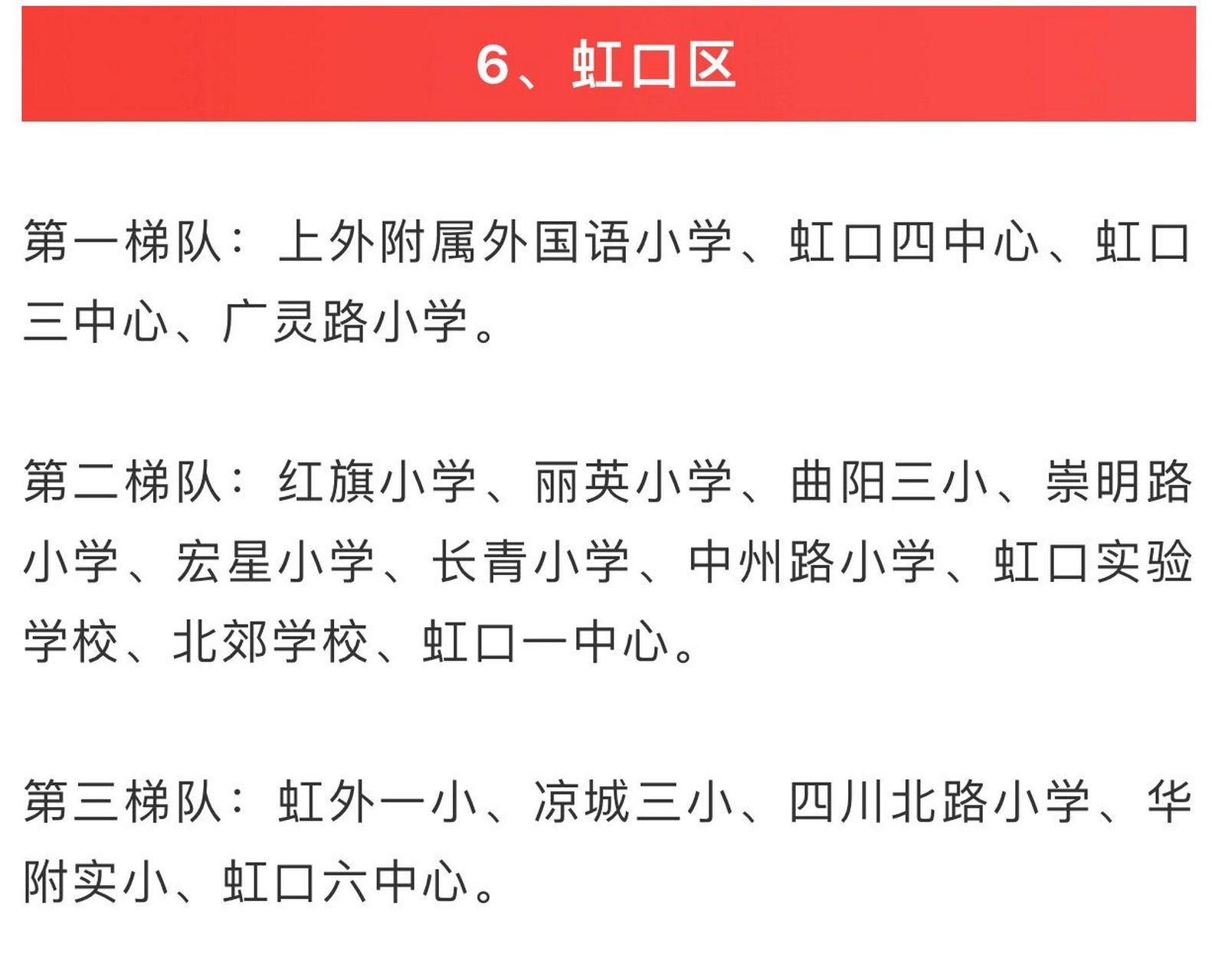 2021最新上海各区重点小学排名:虹口篇 2021最新上海各区重点小学排名