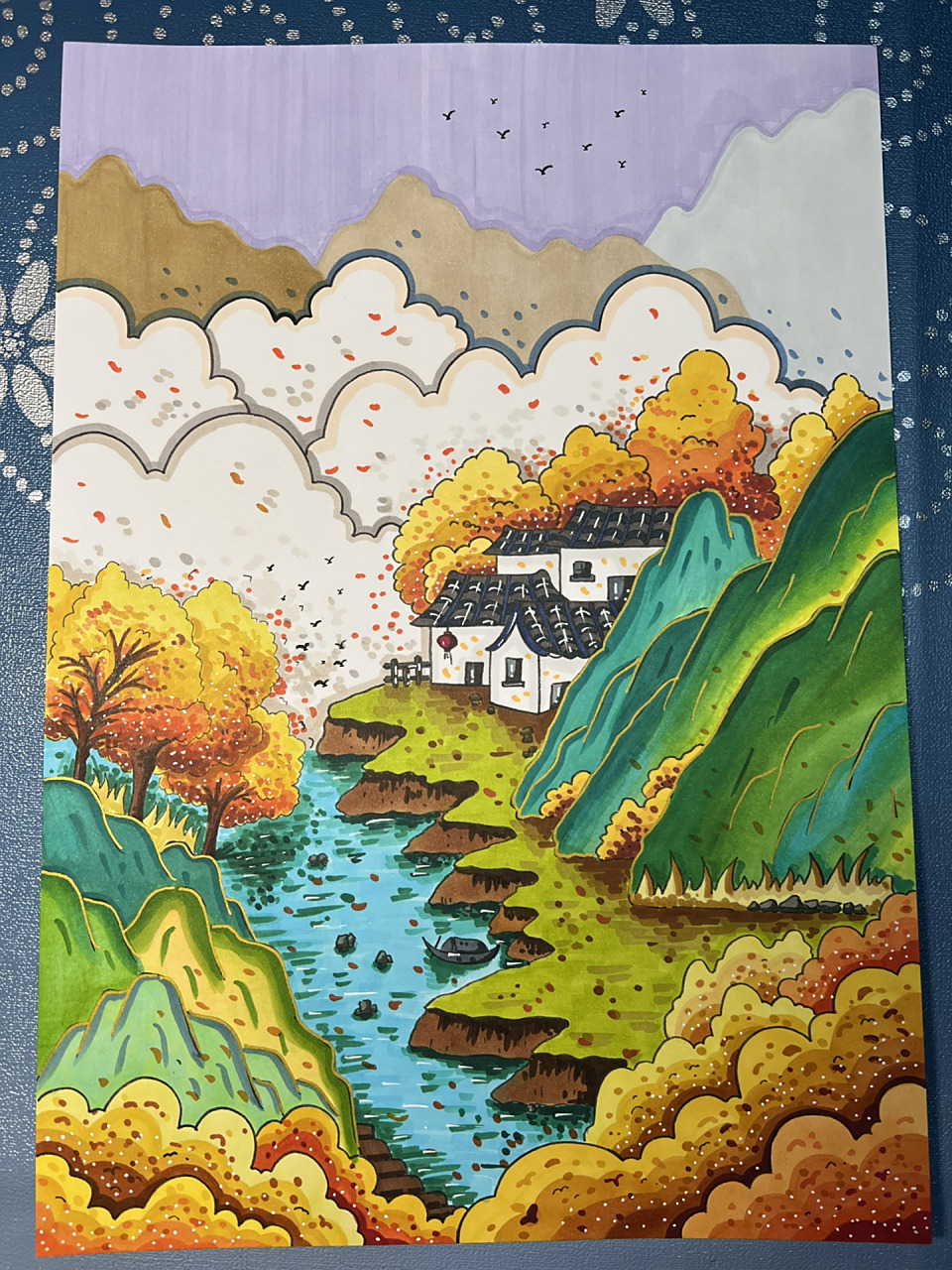 山居秋暝诗配画 临摹于十一是只画画喵62l