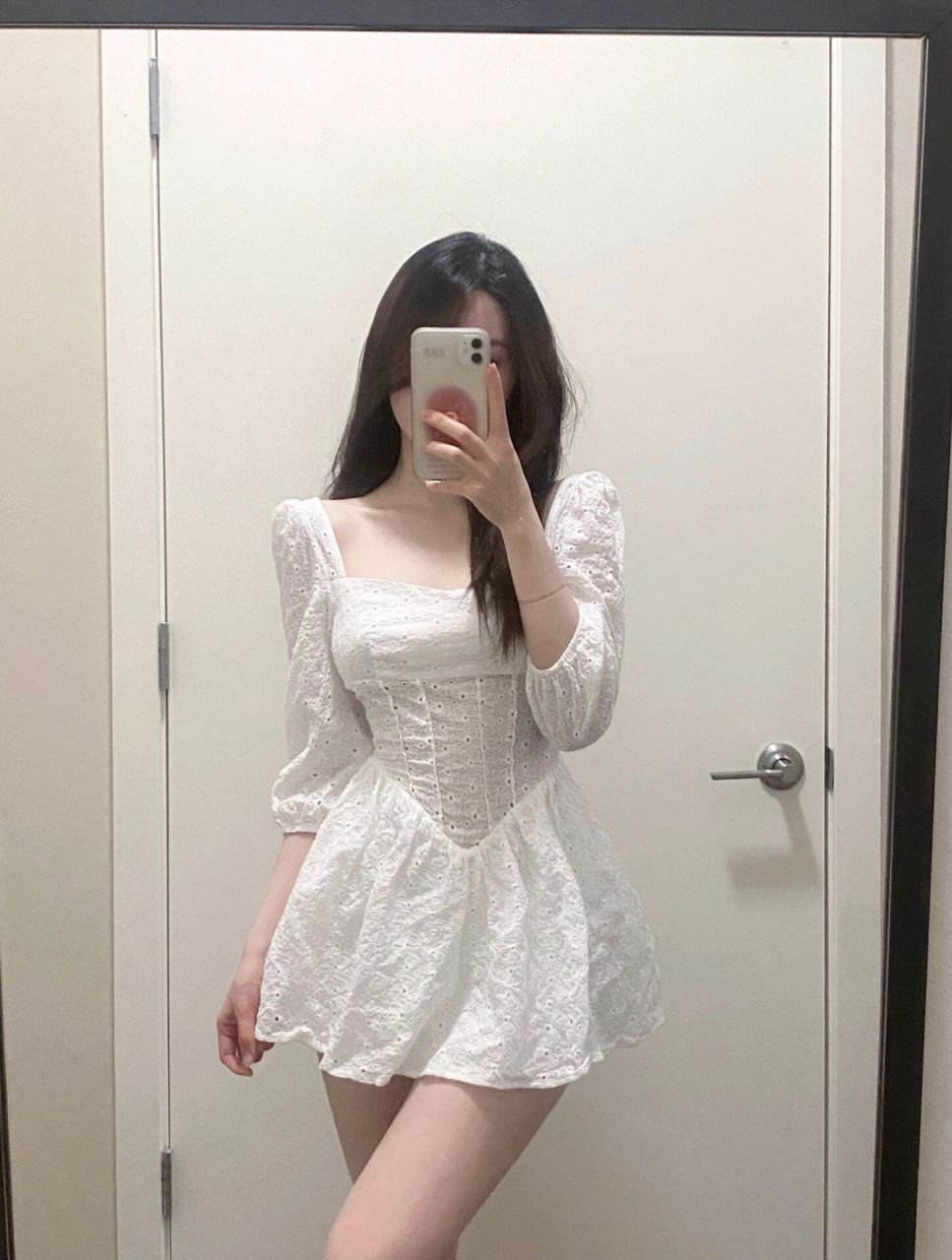 对镜拍|ootd|夏季约会白色小裙子穿搭 98just qin