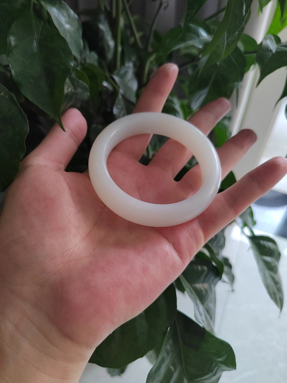 和田玉白玉山料羊脂手镯,从亮光改为柔光, 和田玉白玉山料羊脂手镯,从