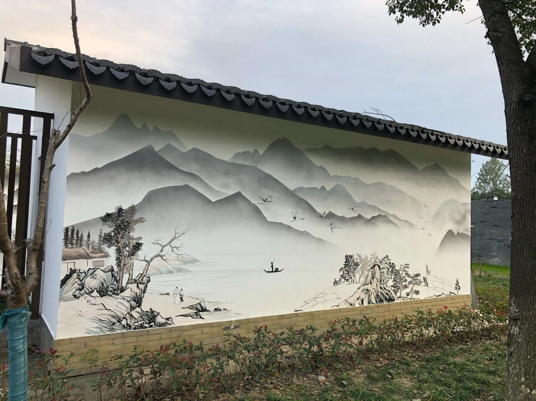 分享室外国画墙绘