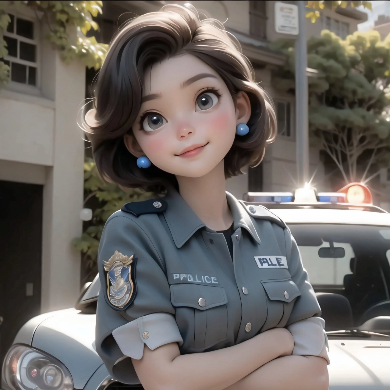 女生头像 职业头像系列之警察 #ai绘画有点东西# #頭像# #女生头像