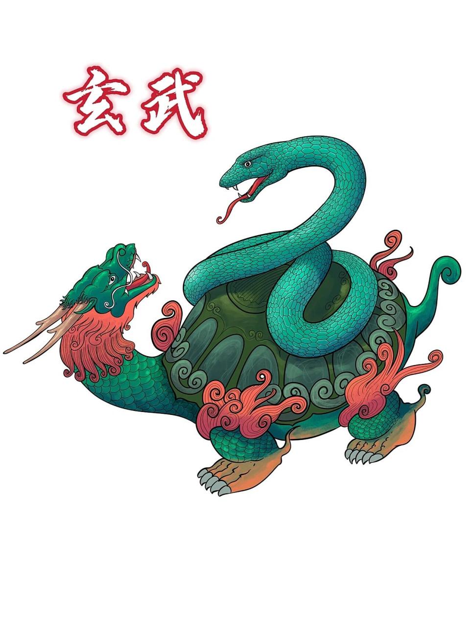 94四大上古神兽 92左青龙,右白虎,前朱雀,后玄武.