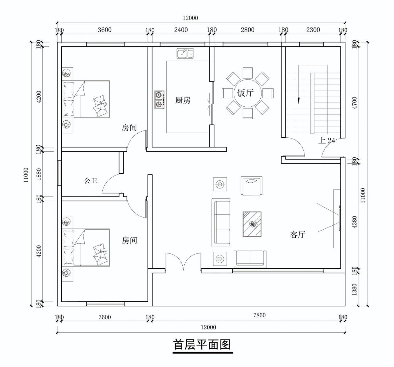 12米乘11米建房设计图图片