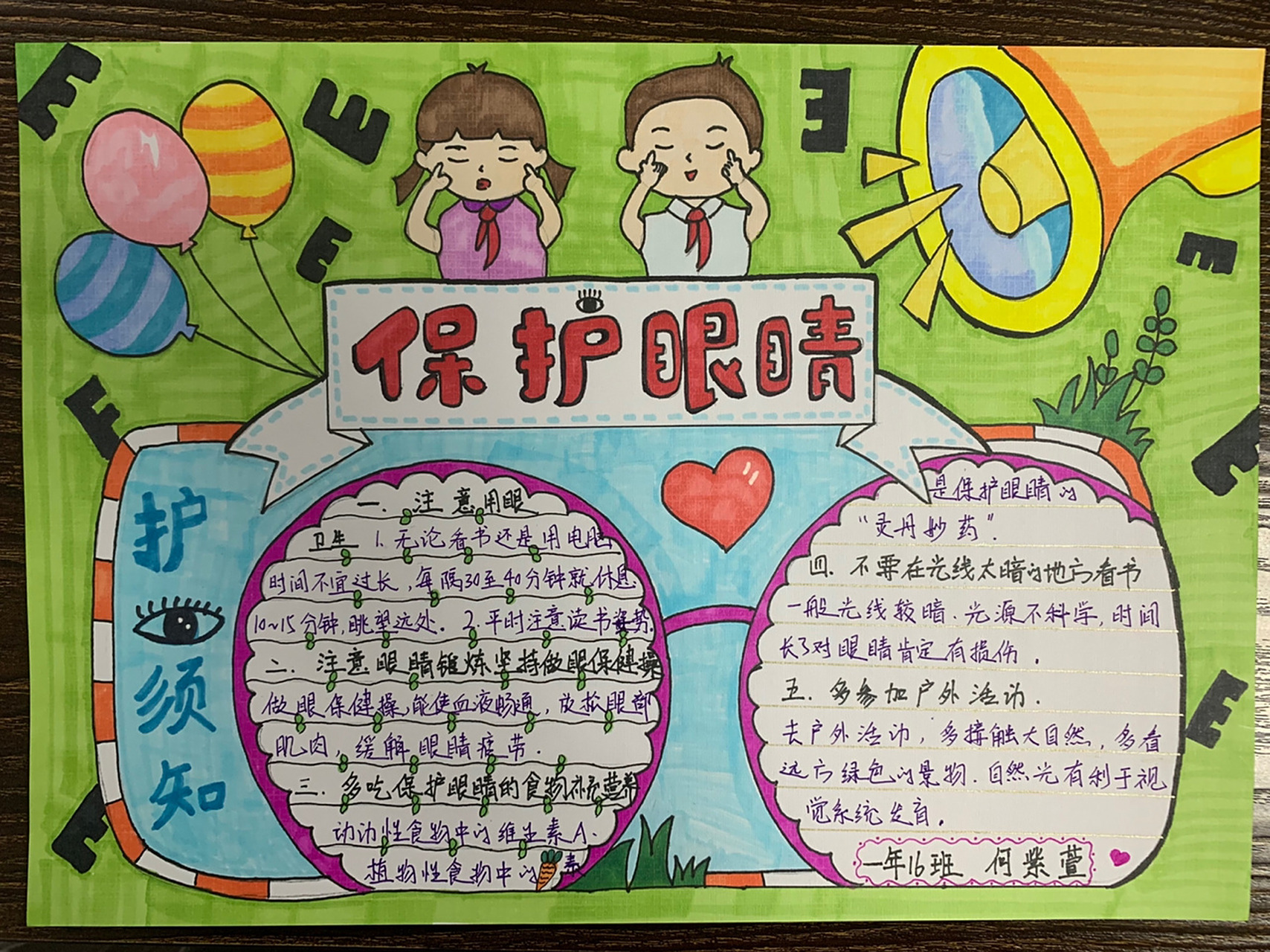 保护眼睛98手抄报