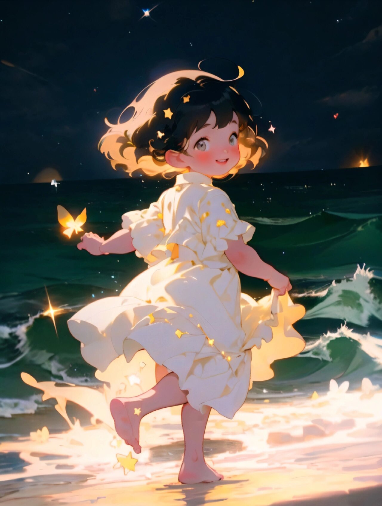故事绘|追星星的女孩|治愈头像|可爱头像 星星发亮是为了让每一个人有