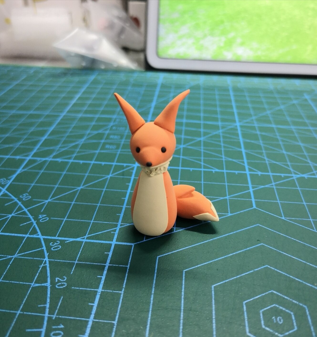 粘土捏只小狐狸