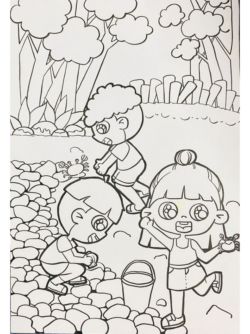 儿童画 主题儿童画《捉螃蟹》《夏天》《童趣》15 适用于各种夏天的