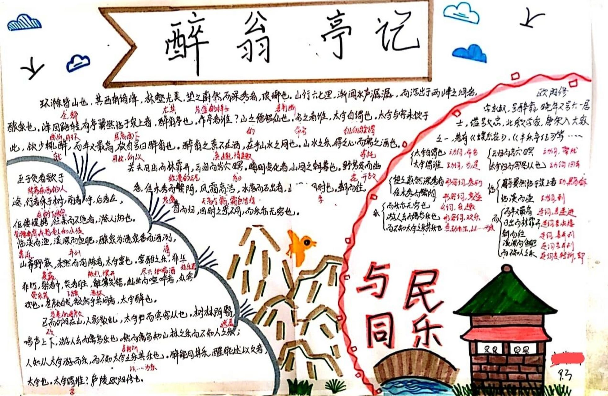 《醉翁亭记》手抄报,注解   #《醉翁亭记》