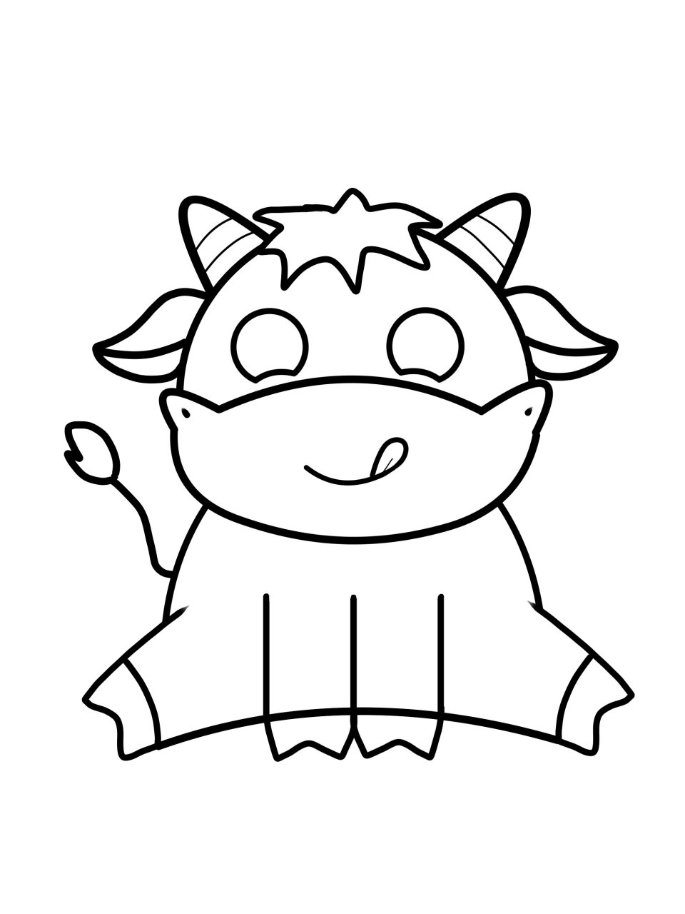 动物小奶牛简笔画