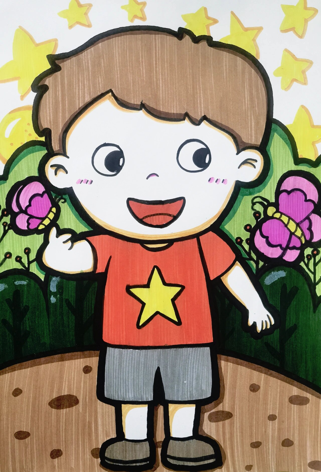 简笔画人物 小女孩 小男孩