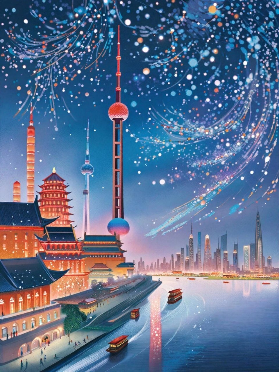 关于上海的绘画作品 上海外滩·城市印象92 逛一逛繁华的魔都96