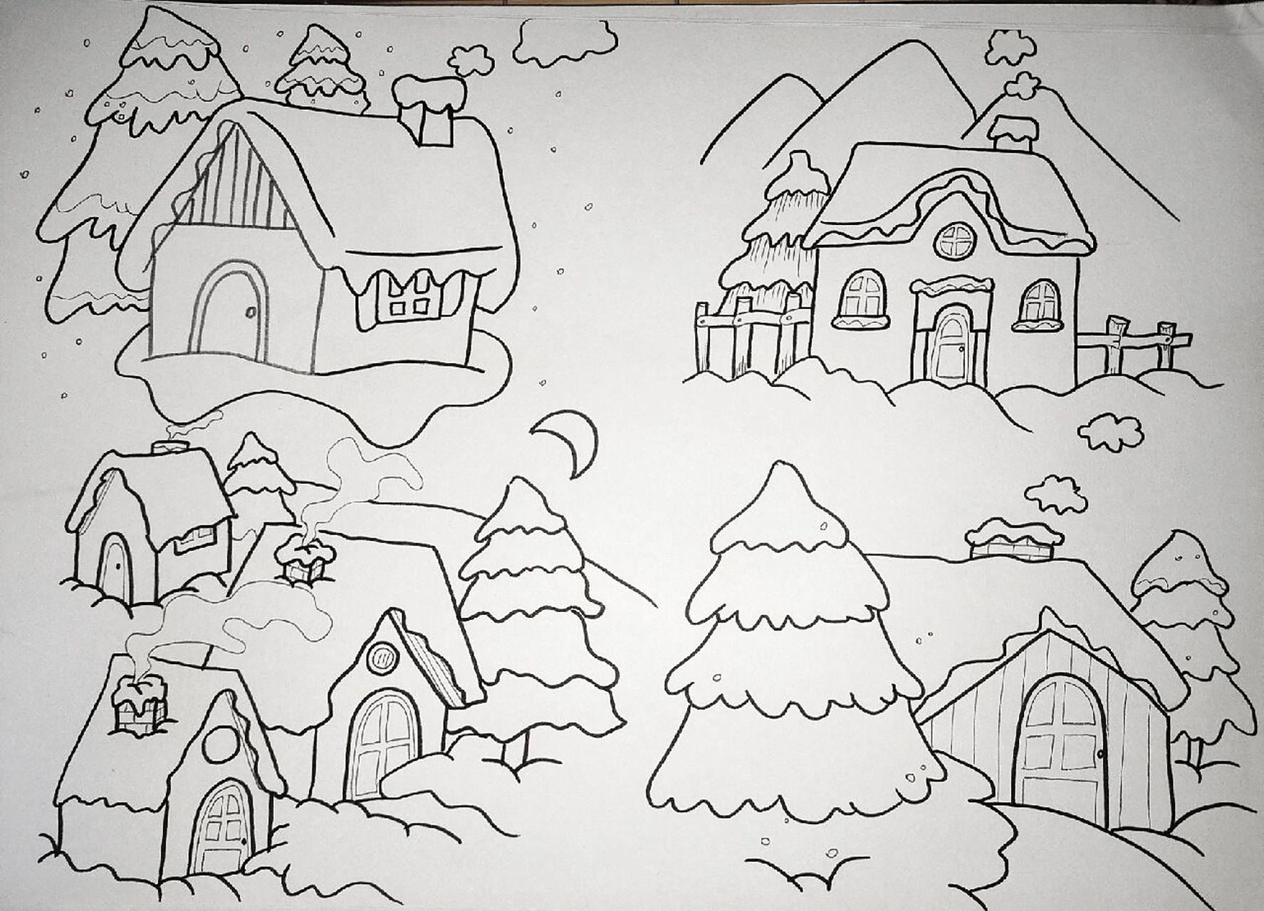 简笔画——房屋建筑篇 直接黑笔话,有些略显潦草见谅